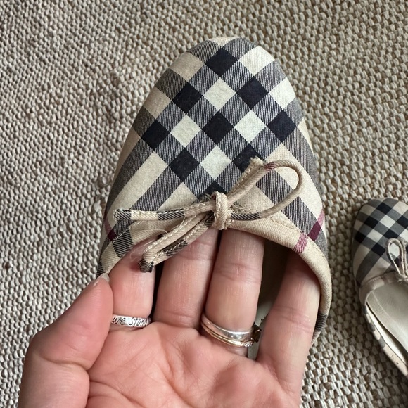Burberry | Canvas Plaid Print Mules - Picture 5 of 7